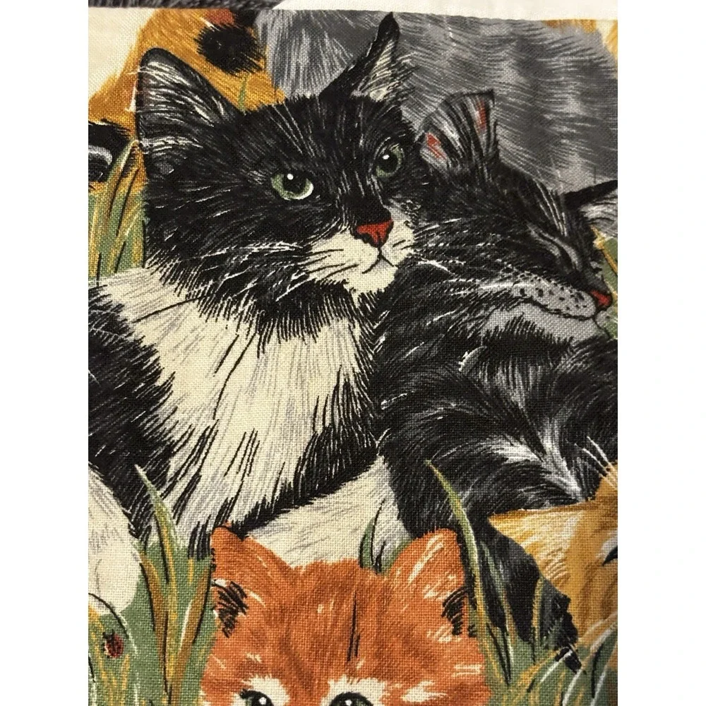 Purfect Kitty Home Made Vintage Cats On A Pillow Case - No Pillow